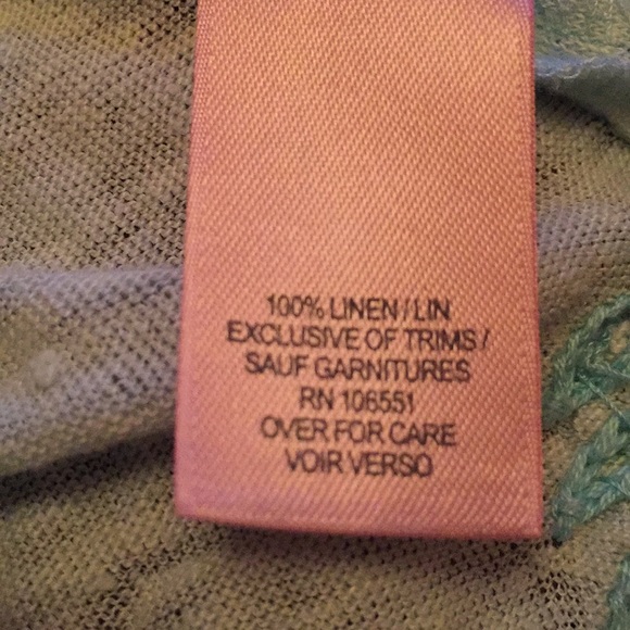 Lightweight embroidered/sequined Linen Aqua/slits - Picture 7 of 8